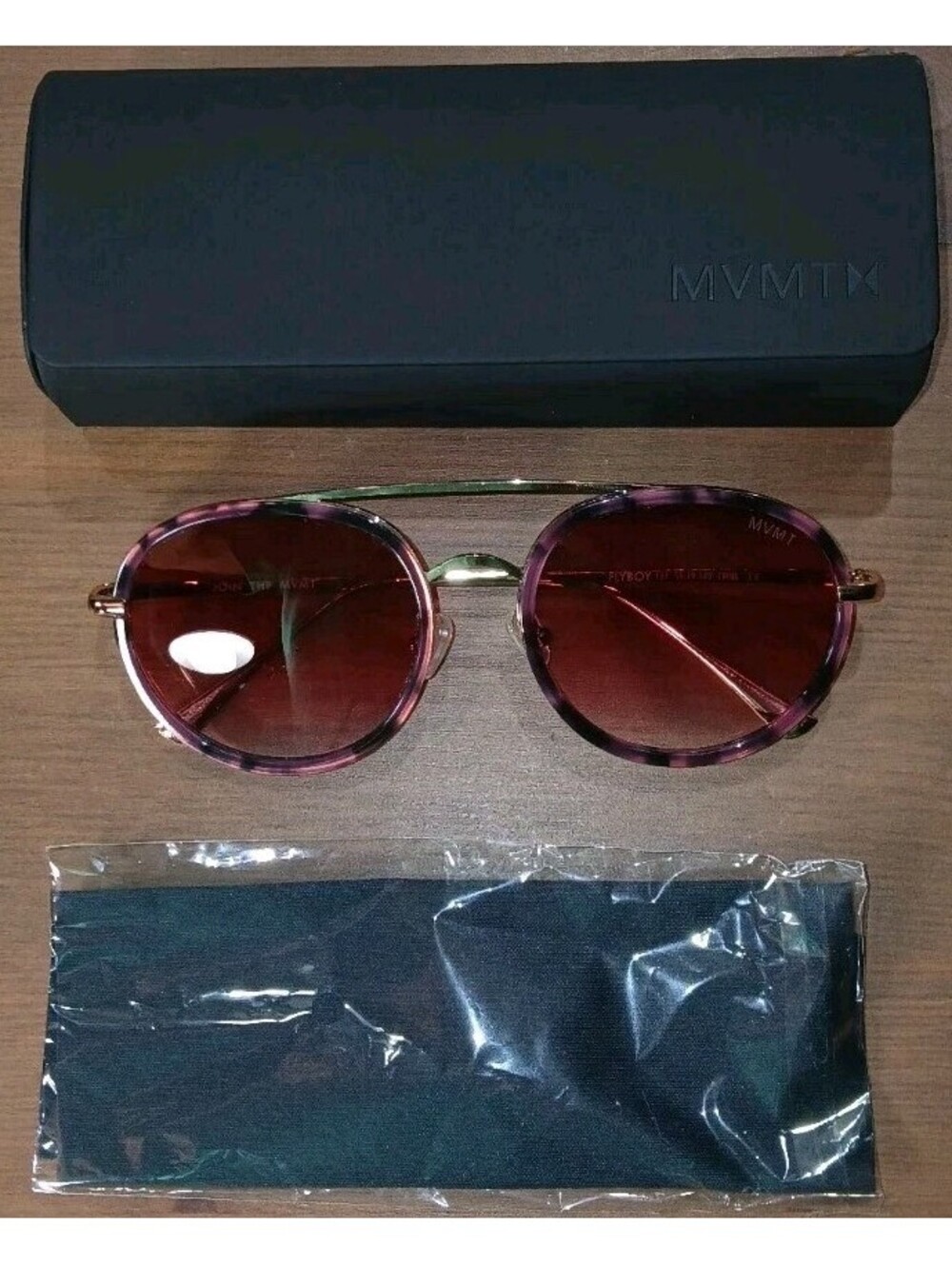 MVMT - Flyboy - 184 55-19-140 Eyeglass Frames Clear Lenses No Prescription VGC